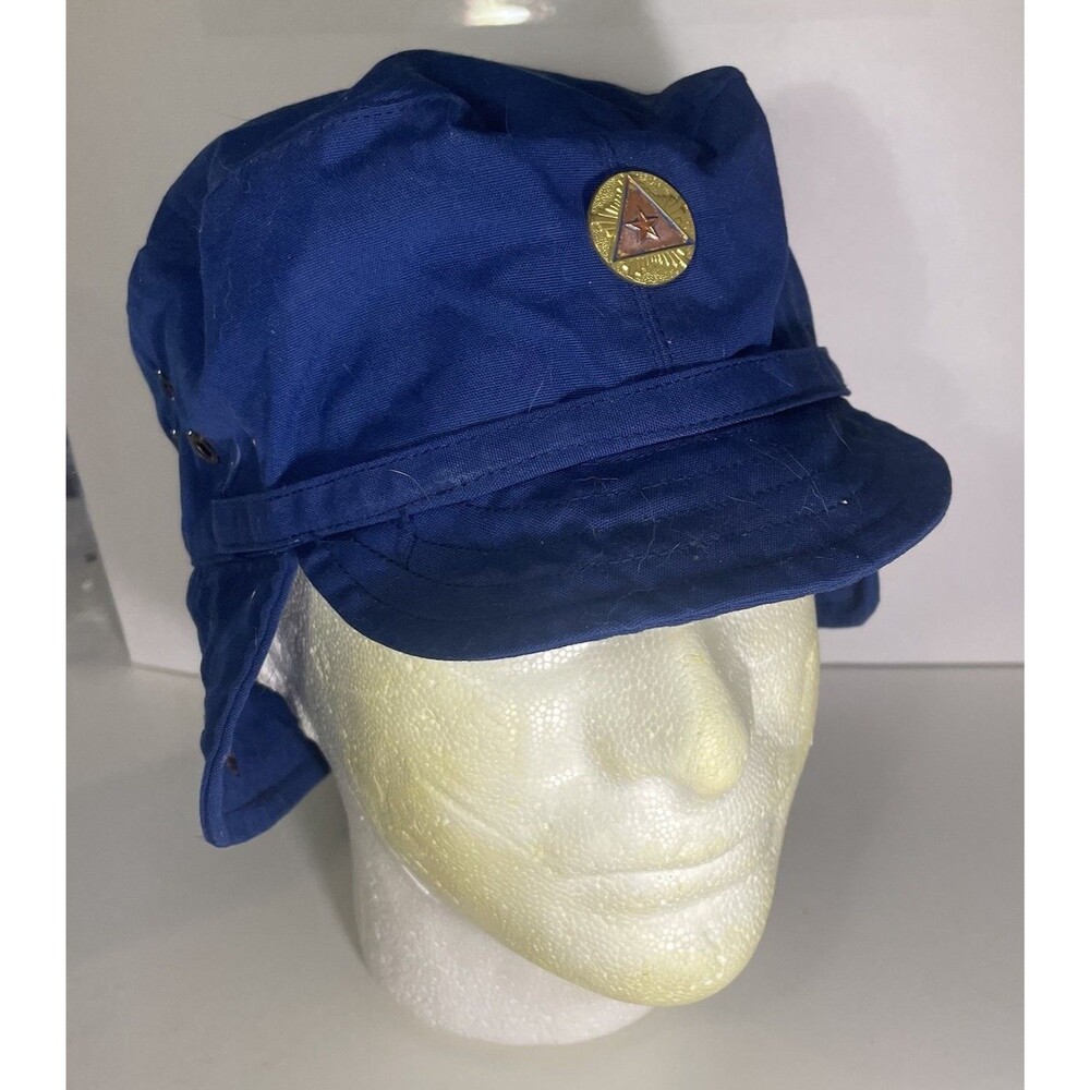 Vintage Romanian POLICE SURPLUS PATROL Hat Cap W/METAL PIN STAR
